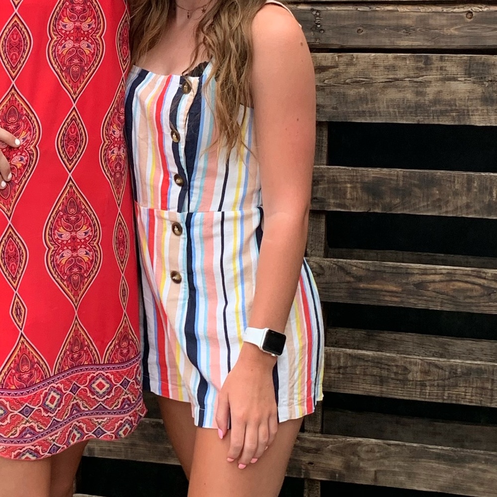 Forever 21 Colorful Striped Romper